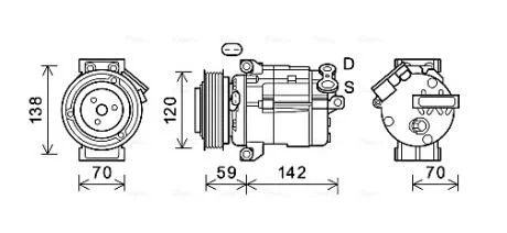 Компресор кондиціонера CHEVROLET CAPTIVA (2007) (вир-во AVA) AVA COOLING CTK063