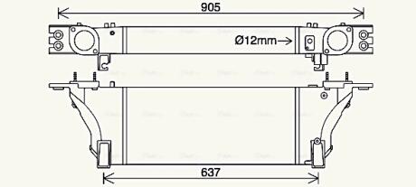 AVA NISSAN Інтеркулер NAVARA NP300 3.0 10-, PATHFINDER III 3.0 dCi 10- AVA COOLING DN4455