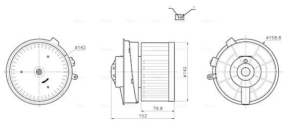 Вентилятор отопителя салона Nissan Qashqai I (07-13) AVA COOLING DN8486 (фото 1)