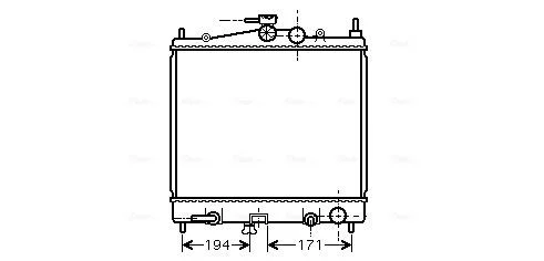Радіатор охолодження двигуна Nissan Micra 1,2i 1,4i AT 03>10, Note 1,4i 1,6i AT 06> AVA AVA COOLING DNA2248 (фото 1)