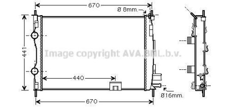 Радіатор охолодження двигуна Nissan Qashqai (06-14) 1.5 DCI AVA AVA COOLING DNA2287