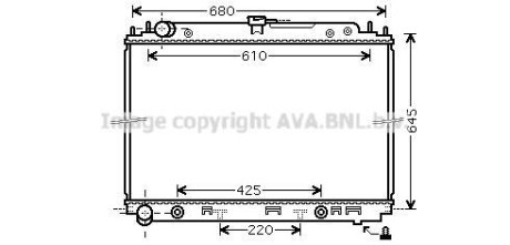 Радиатор охлаждения двигателя Nissan Pathfinder Navarra (06-) 2,5d AT AVA COOLING DNA2297