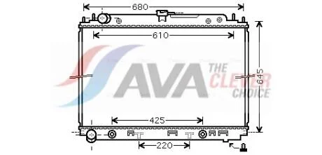 Радиатор охлаждения двигателя Nissan Pathfinder Navarra (06-) 2,5d AT AVA COOLING DNA2297