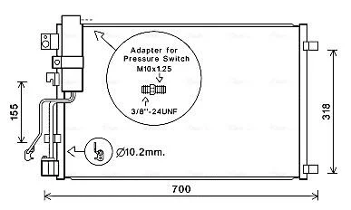 AVA NISSAN Конденсатор кондиціонера QASHQAI 1.5, 2.0 06-13 AVA COOLING DNA5283D
