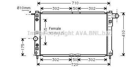 AVA DAEWOO Радіатор охолодження (верс. built-in oil cooler) Nubira AVA COOLING DW2010