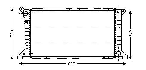 AVA FORD Радіатор охолодження (з конд.) TRANSIT TOURNEO 2.4 D 94-, 2.5 D 94-, TRANSIT 2.5 91- AVA COOLING FD2206 (фото 1)