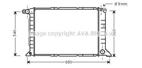 AVA FORD Радіатор охолодження TRANSIT TOURNEO 2.5 TDDI 95- AVA COOLING FD2261 (фото 1)