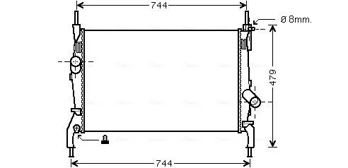 Радиатор охлаждения TRANSIT 7 ALL MT -AC 06- (выр-во AVA) AVA COOLING FD2404 (фото 1)