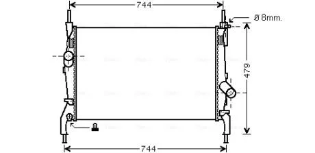 Радиатор охлаждения TRANSIT 7 ALL MT -AC 06- (выр-во AVA) AVA COOLING FD2404