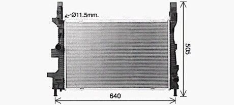 Радіатор охолодження двигуна Ford Focus (14-20), Transit Connect (15-), C-Max (15-19) 1.5 TDCi AVA AVA COOLING FD2665