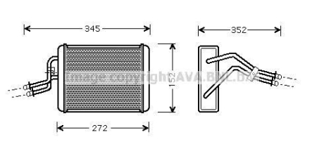 Радіатор опалювача салону Ford Tranzit 00>06 AC+ AVA AVA COOLING FD6317 (фото 1)
