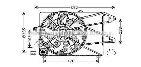 Вентилятор радіатора AVA COOLING FD7504