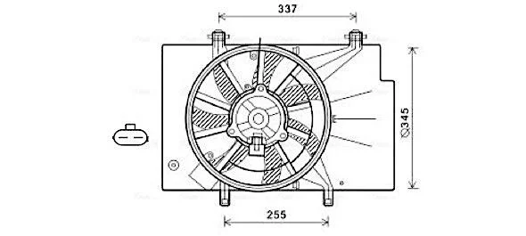AVA FORD Вентилятор радіатора B-Max, Fiesta VI 1.25/1.6 08- AVA COOLING FD7559 (фото 1)