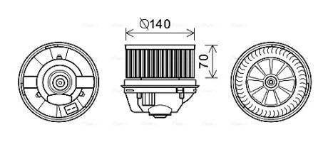 AVA FORD Вентилятор салона C-Max, Focus II 03- AVA COOLING FD8496