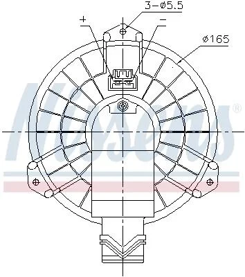 Вентилятор обігрівача Ford Mondeo (14-), S-Max (15-), Edge USA (15-) AVA AVA COOLING FD8725 (фото 1)