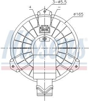 Вентилятор обігрівача Ford Mondeo (14-), S-Max (15-), Edge USA (15-) AVA AVA COOLING FD8725