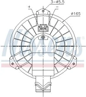 Вентилятор обігрівача Ford Mondeo (14-), S-Max (15-), Edge USA (15-) AVA AVA COOLING FD8725
