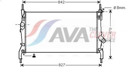 AVA FORD Радіатор охолодження двиг. TRANSIT TOURNEO 2.2 TDCi 06-, 2.3 06-, 2.4 06- AVA COOLING FDA2405