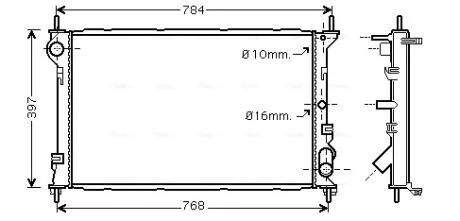 Радиатор охлаждения двигателя Ford Connect 1,8TDCI 05/03>13 MT AC+/- AVA AVA COOLING FDA2411
