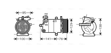 AVA CITROEN Компресор кондиціонера JUMPER II 2.2 06-, FIAT, FORD, PEUGEOT AVA COOLING FDAK417