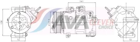AVA FORD Компресор кондиціонера GALAXY III 2.0 18-, MONDEO V 2.0 19-, S-MAX 2.0 18-, TRANSIT CUSTOM V362 2.0 15-, FORD USA AVA COOLING FDAK732