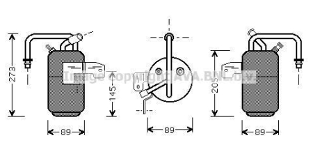 Осушитель кондиционера Ford Fiesta 1.25-1,6i 01>08 AVA COOLING FDD331 (фото 1)