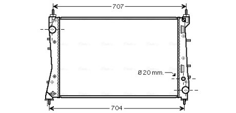 Радіатор охолодження FIAT LINEA (2007) (Ava) AVA COOLING FT2359