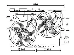 AVA FIAT Вентилятор радіатора (без кондиціонера) Ducato 2.2/3.0d 06- AVA COOLING FT7583