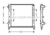 Радиатор охлаждения двигателя Fiat Doblo I 1,2i 1.9D 01>10, 1,4i 1,6-16V 09/05>10 MT AC- AVA COOLING FTA2261 (фото 1)