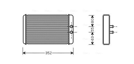 Радіатор опалювача салону Citroen Jumper Fiat Ducato Peugeot Boxer 2,0d 2,2d 2,8d 02> AVA AVA COOLING FTA6265