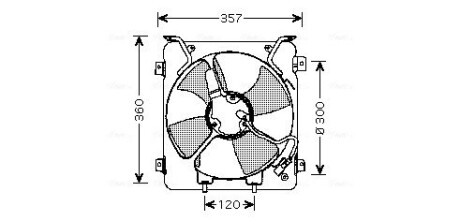 Вентилятор радіатора AVA COOLING HD7523