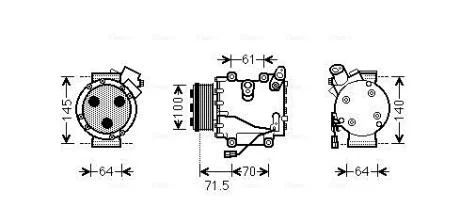 AVA HONDA Компресор кондиціонера CIVIC VIII 2.2 CTDi 05- AVA COOLING HDAK235