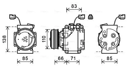 AVA HONDA Компресор кондиціонера CITY IV 1.3 05-, JAZZ II 1.2, 1.3 02- AVA COOLING HDAK260 (фото 1)