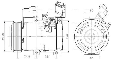AVA HONDA Компресор кондиціонера ACCORD VII 2.2 i-CTDi 04-, CR-V II 2.2 CTDi 05-, FR-V 2.2 i CTDi 05- AVA COOLING HDAK340