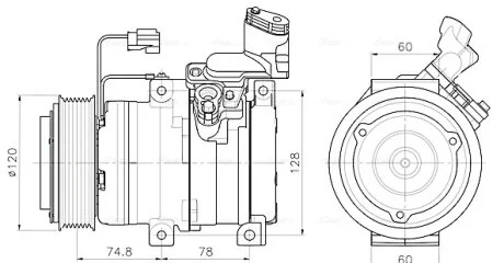 AVA HONDA Компресор кондиціонера ACCORD VII 2.2 i-CTDi 04-, CR-V II 2.2 CTDi 05-, FR-V 2.2 i CTDi 05- AVA COOLING HDAK340