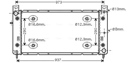 AVA CADILLAC Радіатор системи охолодження двигуна ESCALADE 5.7, CHEVROLET, HUMMER AVA COOLING HR2001