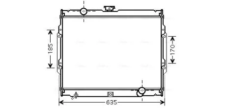 AVA HYUNDAI Радіатор охолодження двиг. GALLOPER 2.5, 3.0 TCI 97- AVA COOLING HY2108