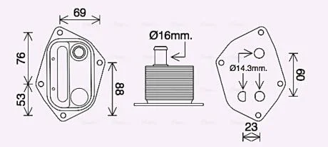 Радиатор масляный HYUNDAI ACCENT/ KIA CERATO (2004) (выр-во AVA) AVA COOLING HY3459