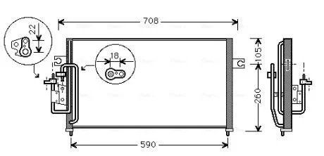 Радіатор кодиціонера AVA COOLING HY5059