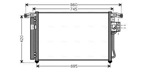 Радиатор кондиционера Hyundai Santa Fe II 2,2d 2,7i 06> AVA AVA COOLING HY5176D