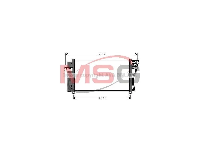 Радиатор кондиционера Hyundai Accent 1,4-1,6i 05>10 AVA AVA COOLING HY5178D (фото 1)