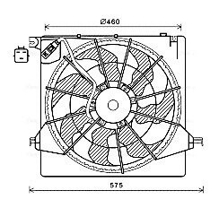 AVA HYUNDAI Вентилятор радіатора (дифузор в зборі) SANTA FE II 09- AVA COOLING HY7562