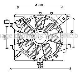 Вентилятор радіатора AVA COOLING HY7563