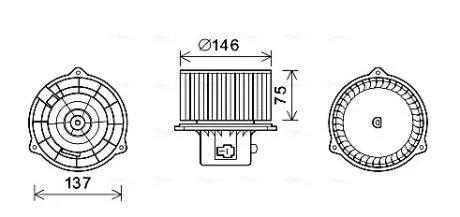Вентилятор отопителя салона Hyundai Matrix (01-) AVA AVA COOLING HY8403