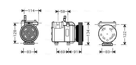 Компрессор HYUNDAI GETZ (2002) 1.6 (AVA) AVA COOLING HYAK199
