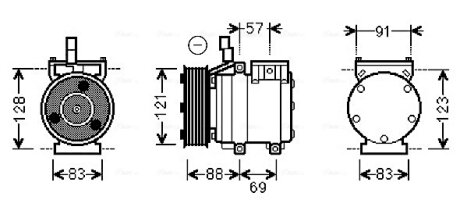AVA HYUNDAI Компресор кондиціонера H-1 / STAREX 2.5 CRDi 02- AVA COOLING HYAK258