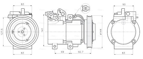 Компрессор кондиционера Hyundai Terracan (01-) 2.9 CRDI AVA AVA COOLING HYAK605