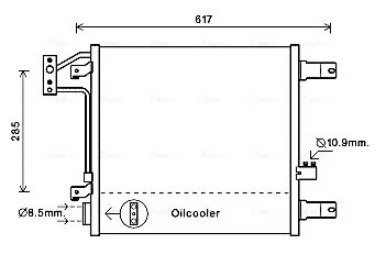 AVA JEEP Радіатор кондиціонера (конденсатор) WRANGLER III 2.8, 3.6, 3.8 07- (автомат) AVA COOLING JE5057