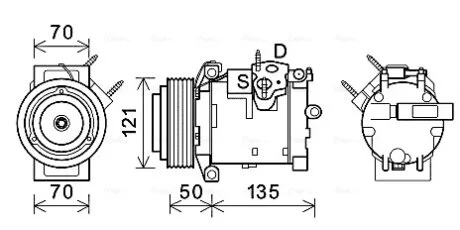 AVA JEEP Компресор кондиціонера GRAND CHEROKEE II 2.7 CRD 01- AVA COOLING JEAK066