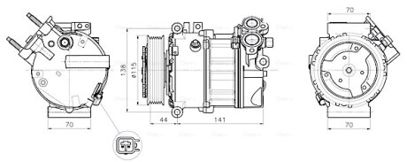 AVA LAND ROVER Компресор кондиціонера DISCOVERY IV 5.0 V8 09-, RANGE ROVER III 4.4 D, 5.0 09-, RANGE ROVER SPORT I 5.0 09-, JAGUAR AVA COOLING JRAK061